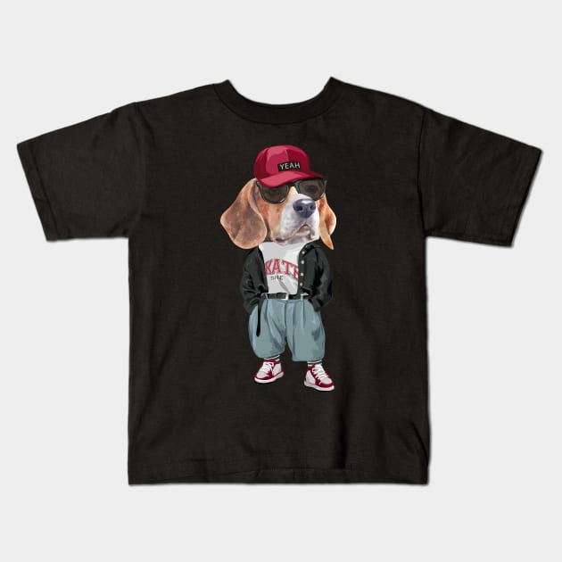 Beagle - Hip Hop Style Kids T-Shirt by obodo